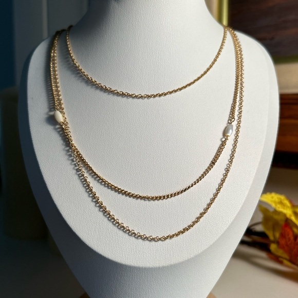 Avon Jewelry - Vintage Avon Triple Strand Necklace with Mother of Pearl